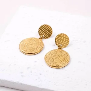 Σκουλαρίκια από ατσάλι με το Δίσκο της Φαιστού