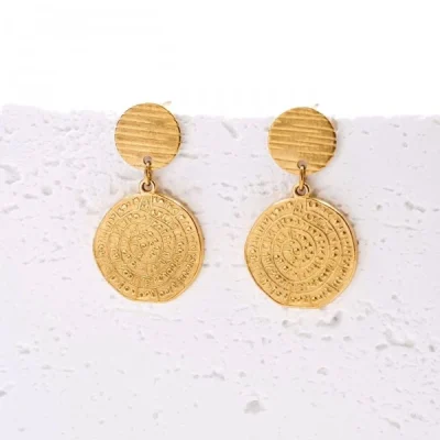 Σκουλαρίκια από ατσάλι με το Δίσκο της Φαιστού