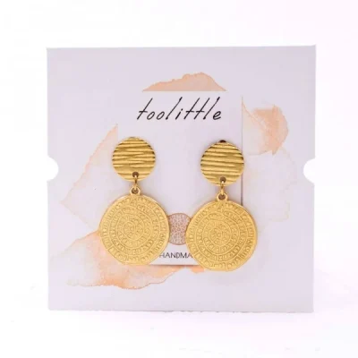 Σκουλαρίκια από ατσάλι με το Δίσκο της Φαιστού