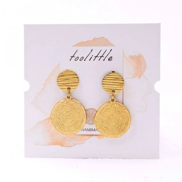 Σκουλαρίκια από ατσάλι με το Δίσκο της Φαιστού